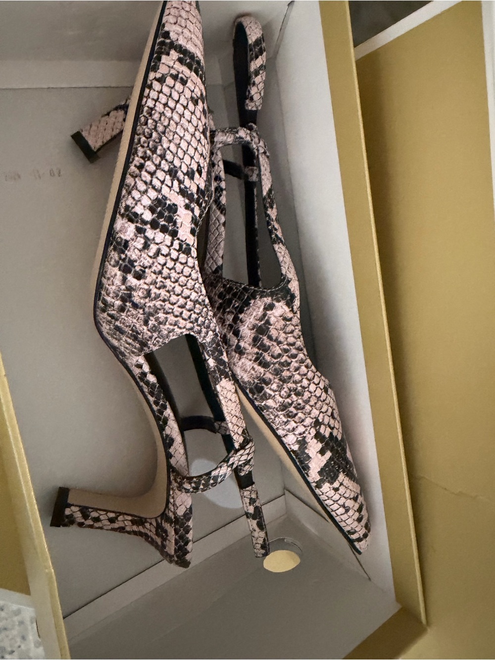 Michael Kors Pointed Slingback Kitten Heel in Neutral Snake Print - Picture 7 of 7